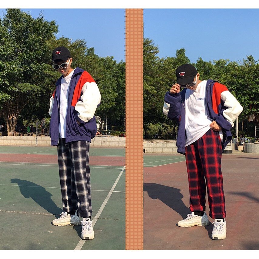 Quần Kẻ Ca Rô Hot Trend Nam Nữ Style Fom Rộng UniSex