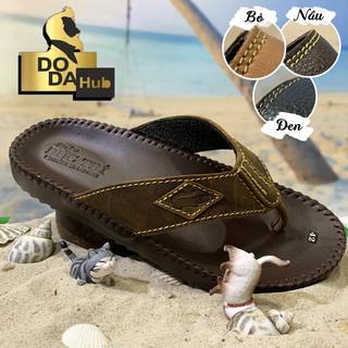 Dép nam xỏ ngón BH1 NĂM phiên bản Đế Cải tiến Da bò Đức Trí Dép da nam MXK03