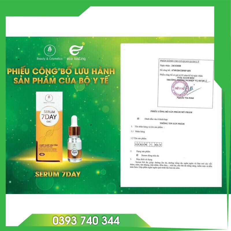 [CHÍNH HÃNG] Serum 7day, huyết thanh truyền trắng 7 day olic 10ml