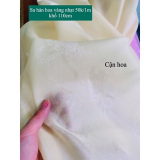 Vải sa hàn hoa vàng nhạt 50k/1m khổ 110cm