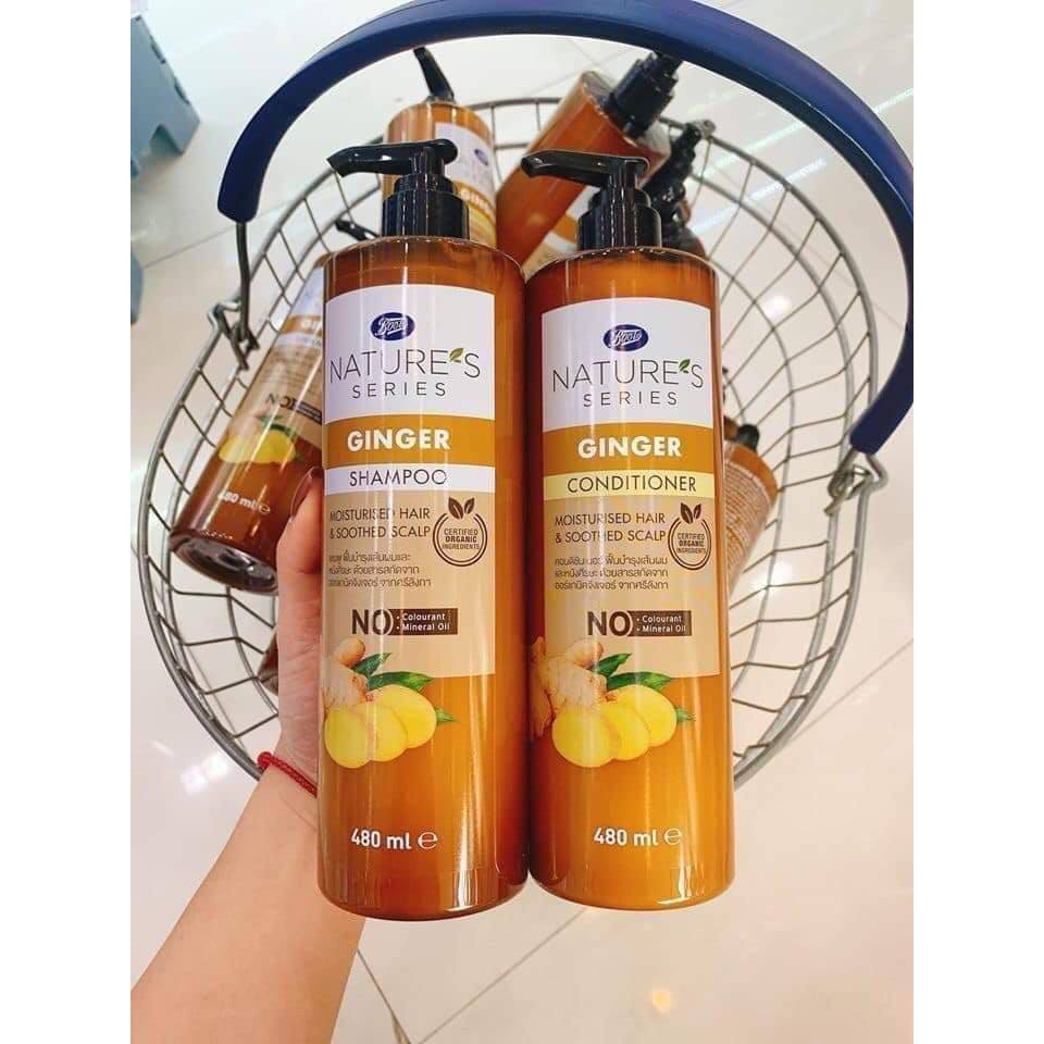 BỘ DẦU GỘI XẢ CHIẾT XUẤT GỪNG TƯƠI NATURES BOOTS THÁI LAN | BigBuy360 - bigbuy360.vn