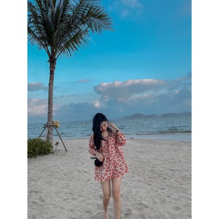 A0530 áo đũi trễ vai hoa