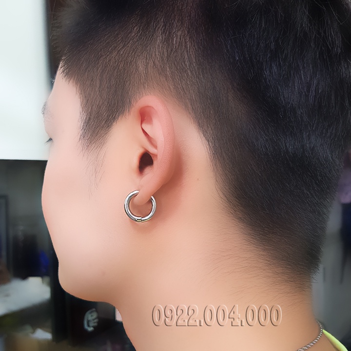 Khoen tai kẹp (1 chiếc), bông tai không cần lỗ, khoen mũi thép không gỉ.
