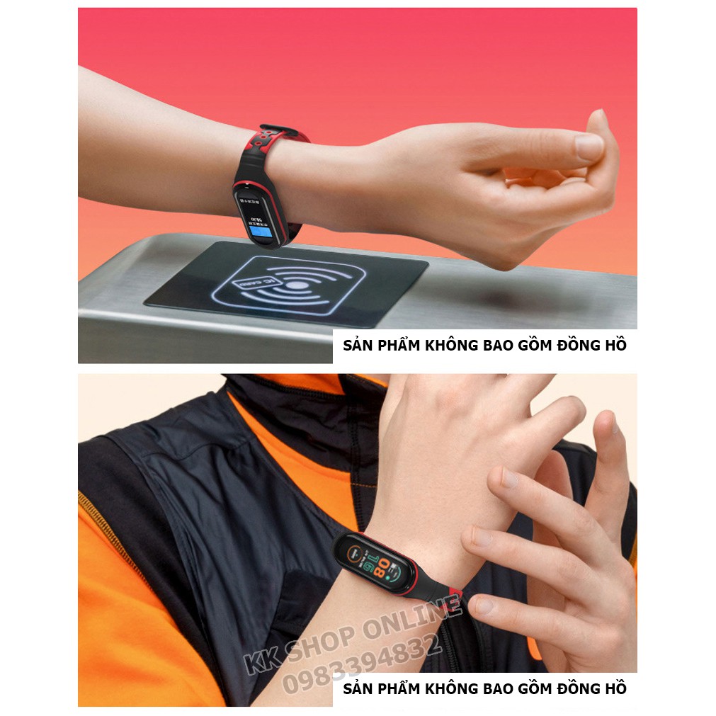 Dây đeo miband cao su thể thao phối màu cho Xiaomi Miband 3 4 5 6