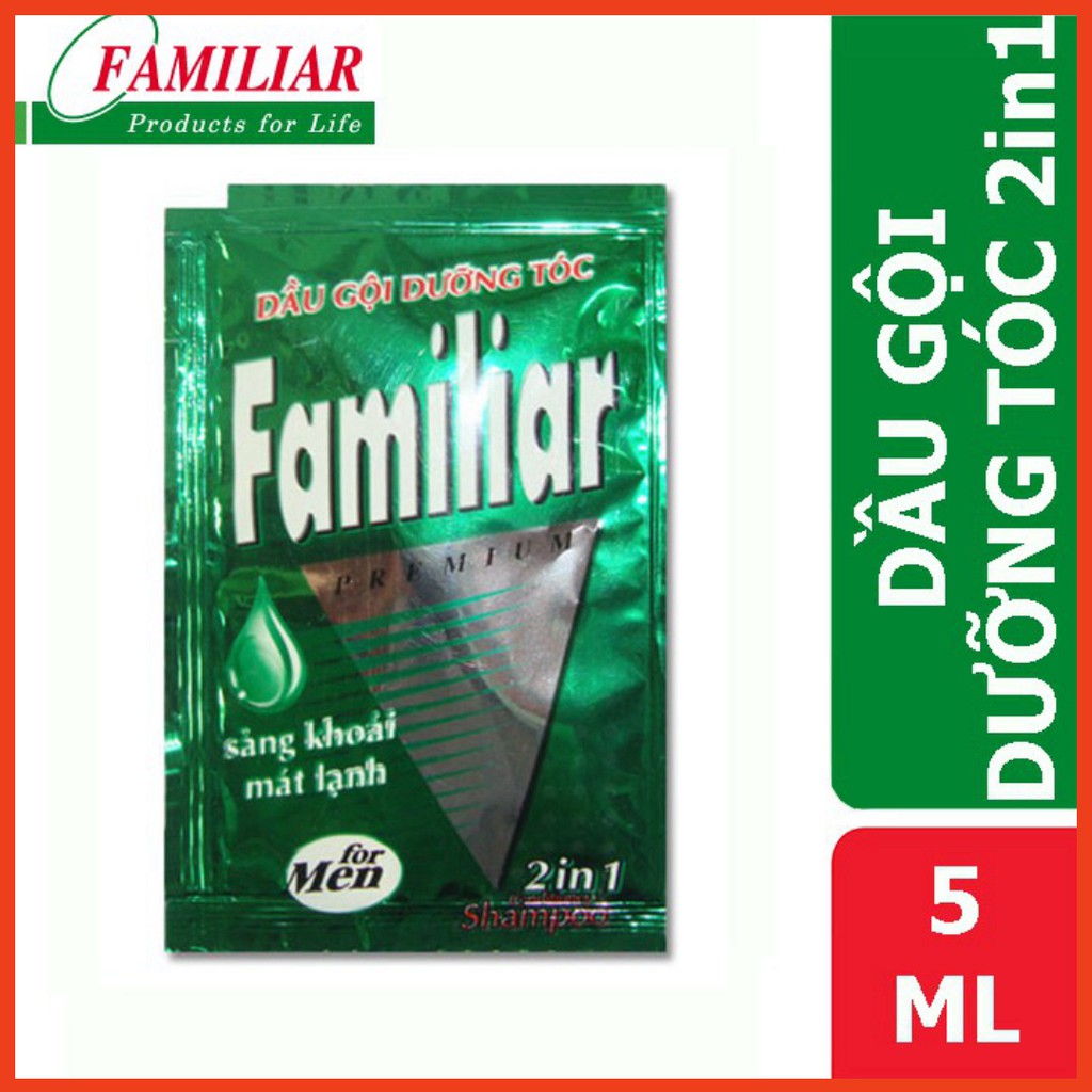 Familiar -  Combo 5 gói dầu gội dưỡng tóc cho Nam Xanh lá 5 ml  - Store Hàng Việt Mỹ Phẩm Gia Đình