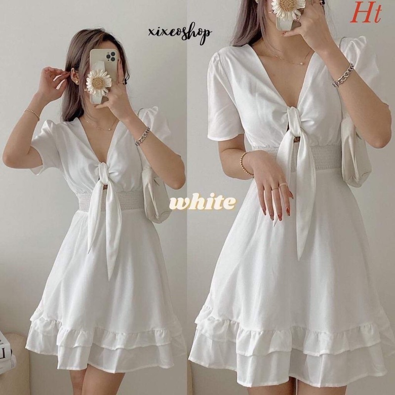 Váy xoè buộc nơ ngực HT12