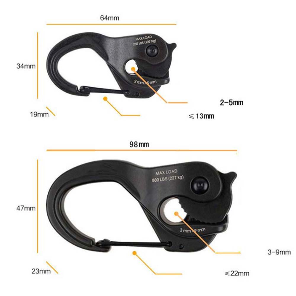 Danilo Khóa Dây Thừng Cố Định Tự Khóa Bằng Hợp Kim Nhôm Kèm Móc Kẹp Chống Gió Tiện Dụng