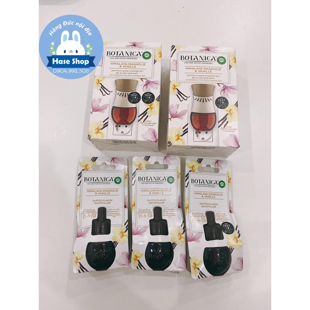 Bộ tinh dầu cắm điện/tinh dầu lẻ Airwick Đức nội địa đủ bill - hương vani dưa gang/dâu rừng/cam/lily