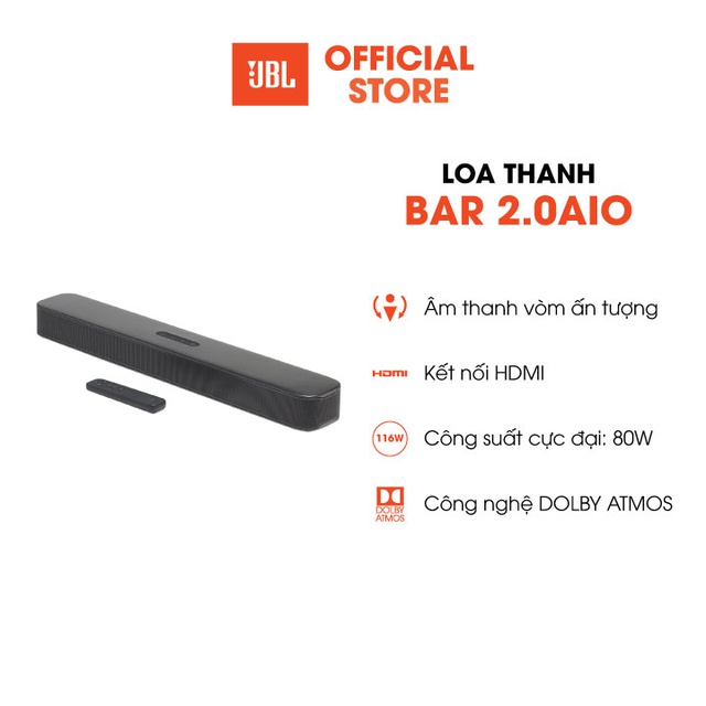 [Mã ELMALL10 giảm 10% đơn 500K] Loa JBL Bar 2.0 All-in-one - Hàng chính hãng