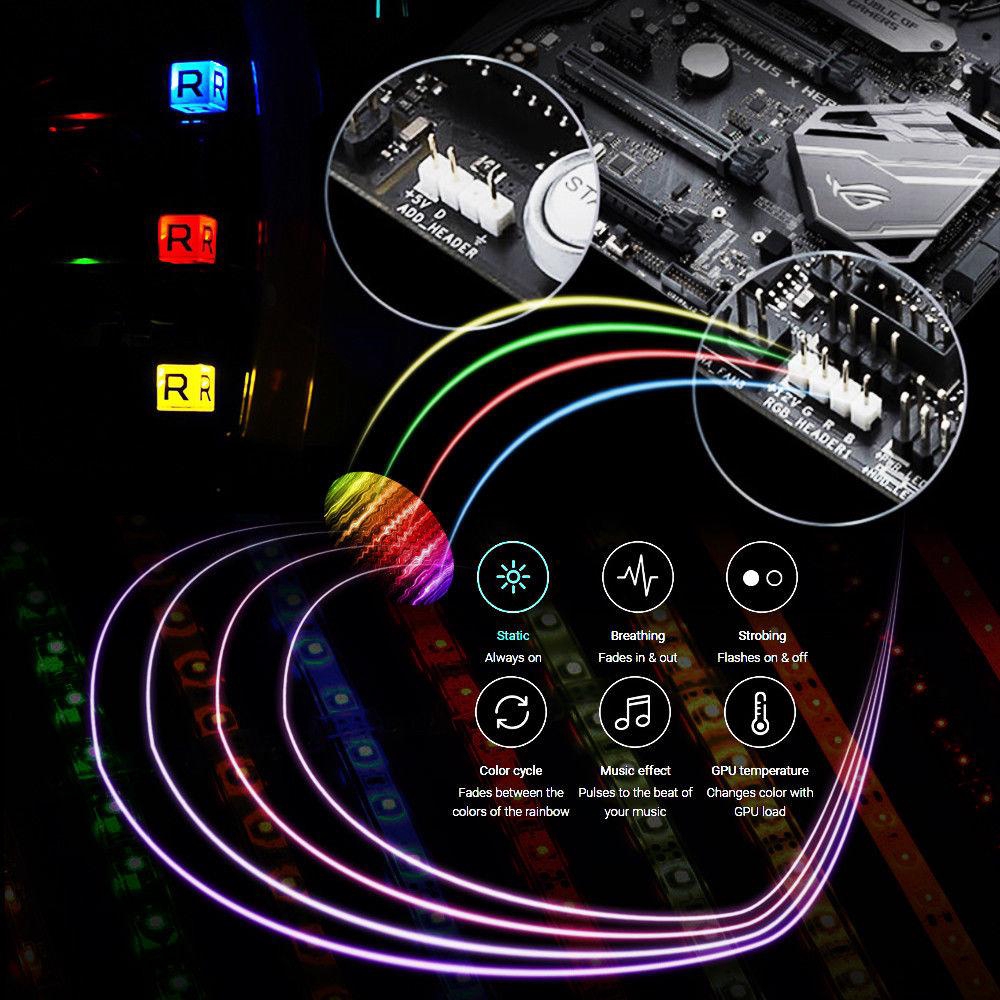 Bộ Dây Đèn LED RGB Dành Cho Máy Chơi Game Asus Aura Mid Tower PC