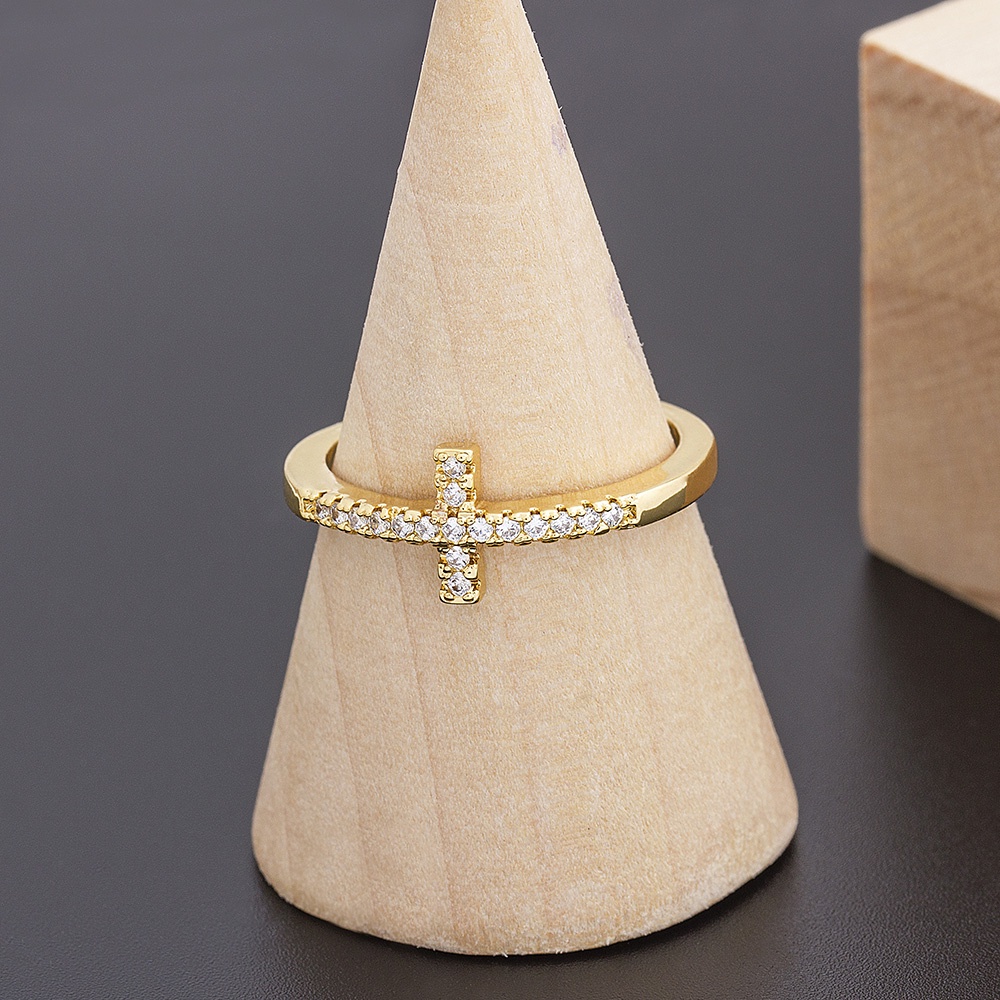 Nhẫn Đồng Đính Đá Zircon Màu Cầu Vồng Phong Cách Bohemian
