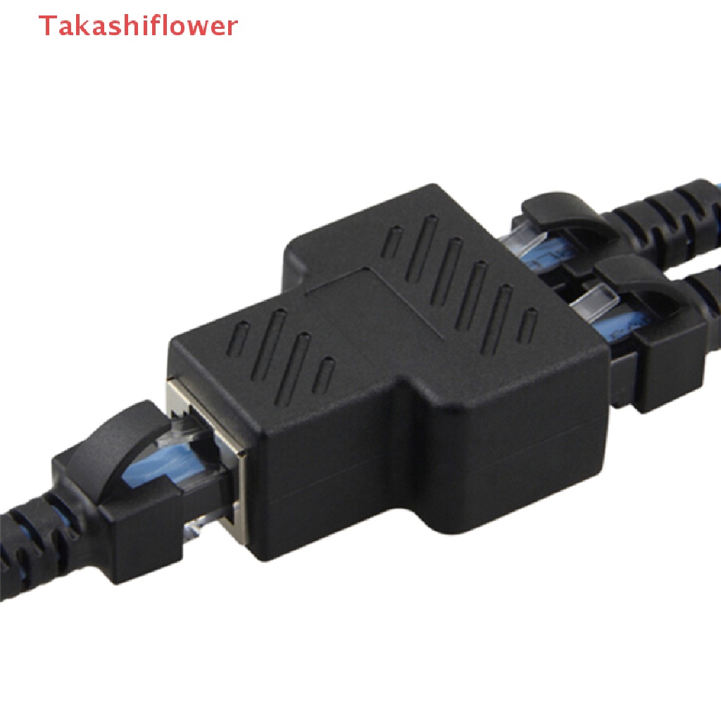 (Takashiflower) 1 to 2 LAN ethernet Network Cable RJ45 Splitter Plug Adapter Connector