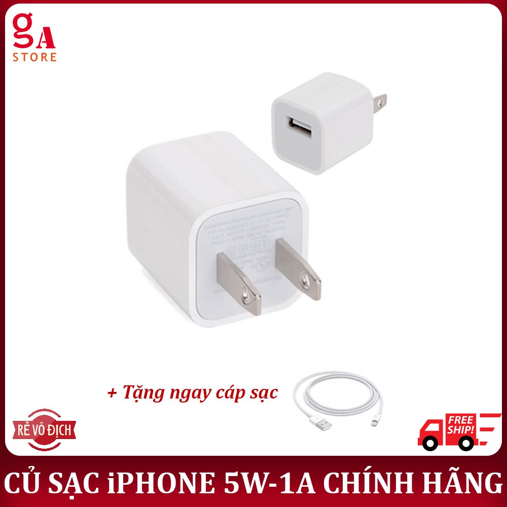 [Chính Hãng] [RẺ VÔ ĐỊCH] Củ sạc iPhone 5w-1a zin máy LikeNew [tặng cáp sạc loại tốt khi mua]