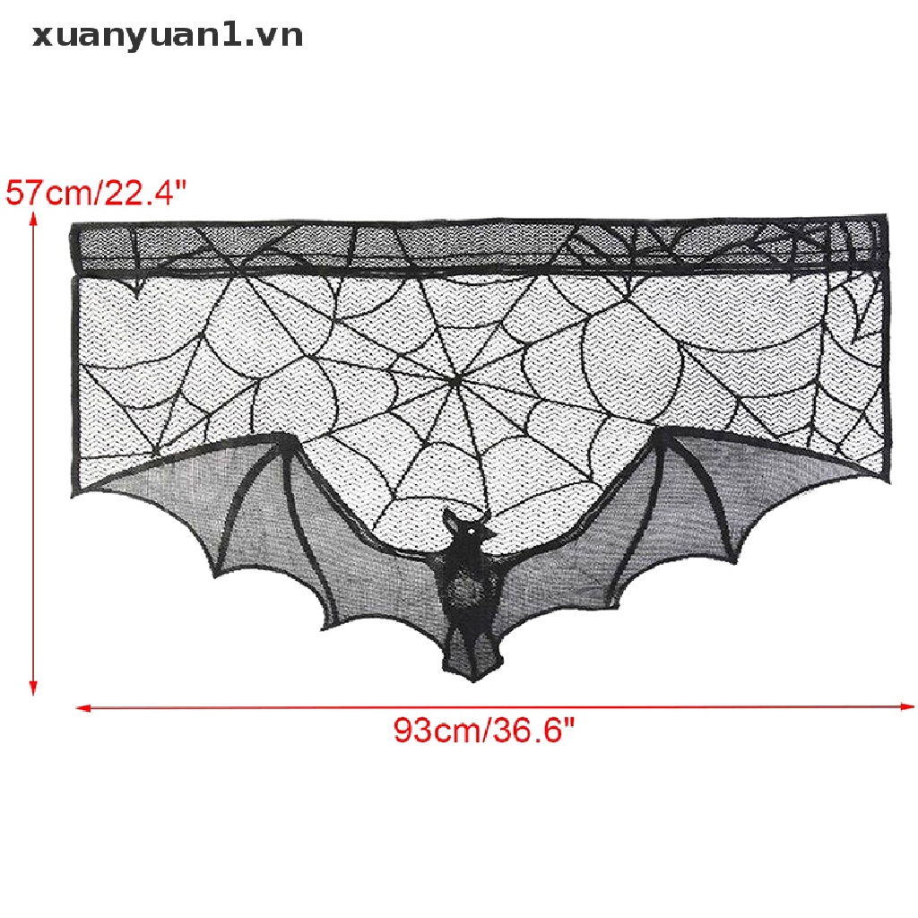 Khăn Trải Bàn Trang Trí Halloween Hình Mạng Nhện Đen