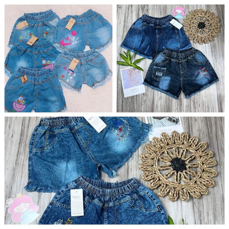 &lt;Size 10kg-35kg&gt; Quần short Jean, quần bò cho bé trai, bé gái mặc nhà hay đi chơi siêu thoải mái