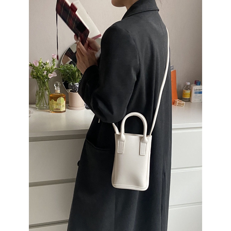 Túi Đeo Chéo Đựng Điện Thoại Màu Trơn Thời Trang Cho Nữ