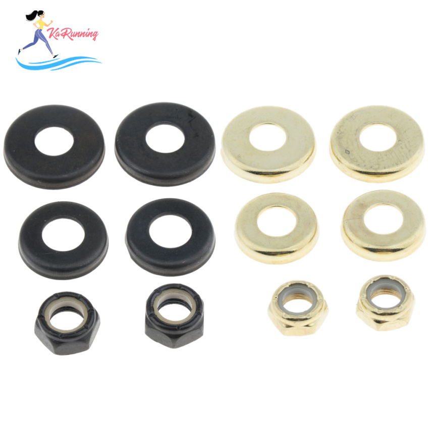 [whweight]4pcs Replacement Skateboard Truck Bushings Washers Cup Gasket With Nuts Hardware