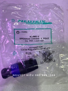[NK] Jack cắm loa SPEAKON NEUTRIK NL4FX