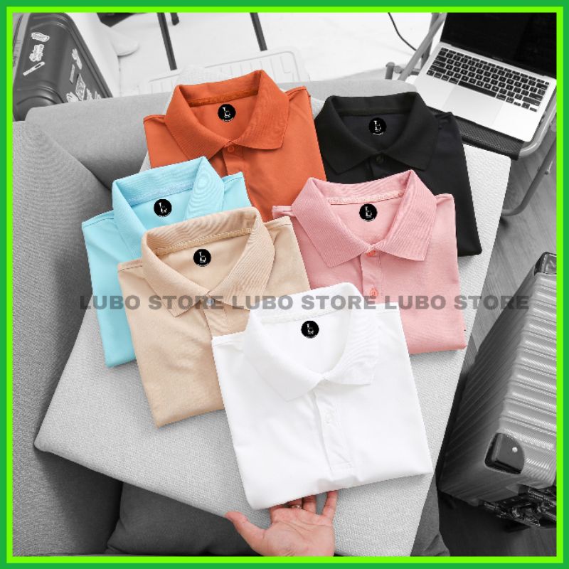 Áo thun nam polo cổ trụ cá sấu màu cam đất