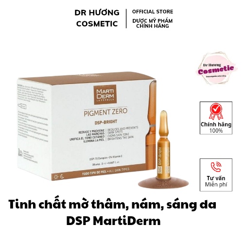 Martiderm Pigment Zero DSP Bright - Ampoule, Tinh Chất DSP Martiderm Dưỡng Sáng Đều Màu Da, Giảm Đốm Sắc Tố - Ống Lẻ