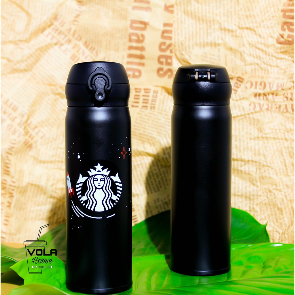 Bình giữ nhiệt chính hãng Starbucks Rocket đen nhám Dung tích 500ml