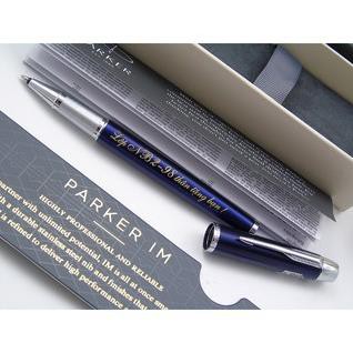 [TẶNG KÈM RUỘT BÚT] Bút Parker IM Blue cài trắng - Ngòi dạ bi, 0.5 mm, mực mịn, viết đều ở mọi góc nghiêng