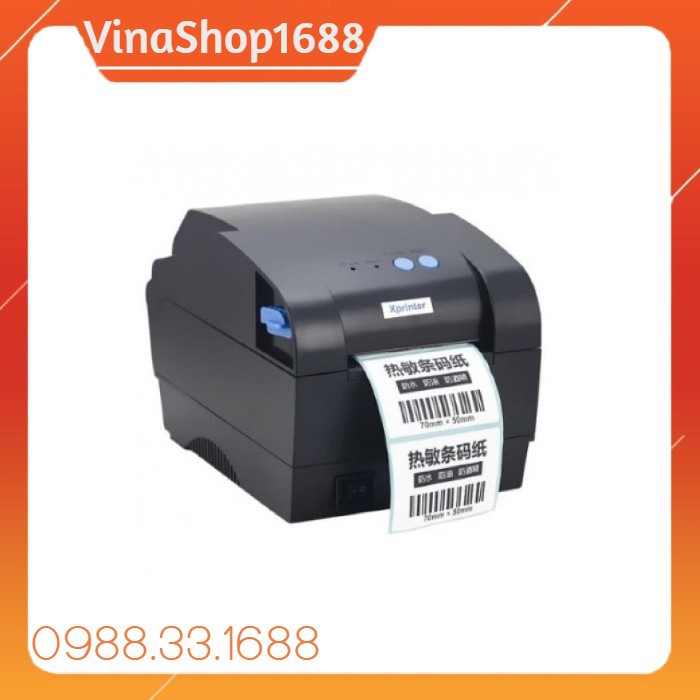 Máy in Xprinter 365B in tem nhãn mã vạch và tem trà sữa, tem phụ, đơn hàng  tmđt