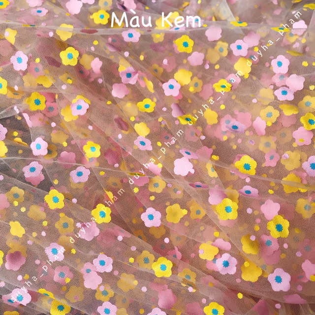 VẢI LƯỚI HOA MẬN XINH XINH