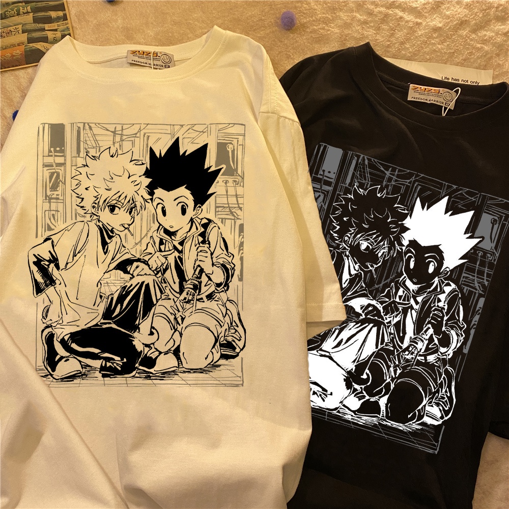 Áo Thun Mềm Mại Họa Tiết Hoạt Hình Hunter X Hunter Y2K Killua Zoldyck Cho Nữ