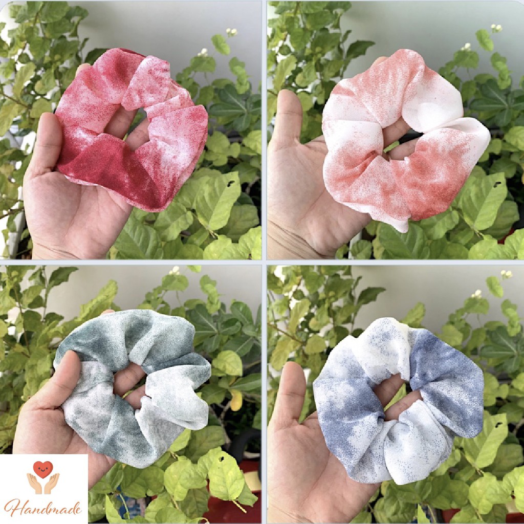 Cột tóc vải scrunchies màu loang