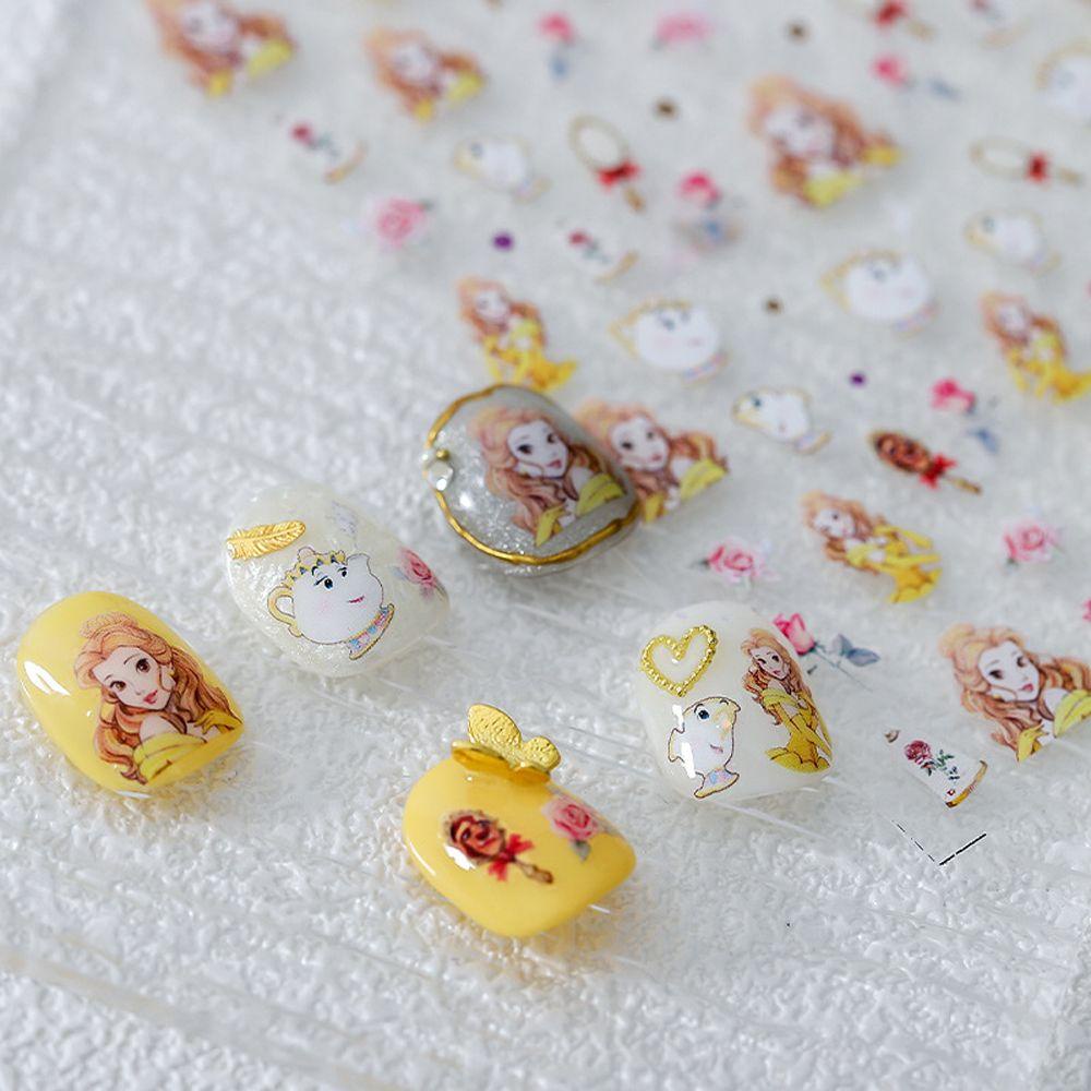 OCEANMAP Miếng Dán Trang Trí Móng Tay Tự Dính Họa Tiết Hoạt Hình Dễ Thương