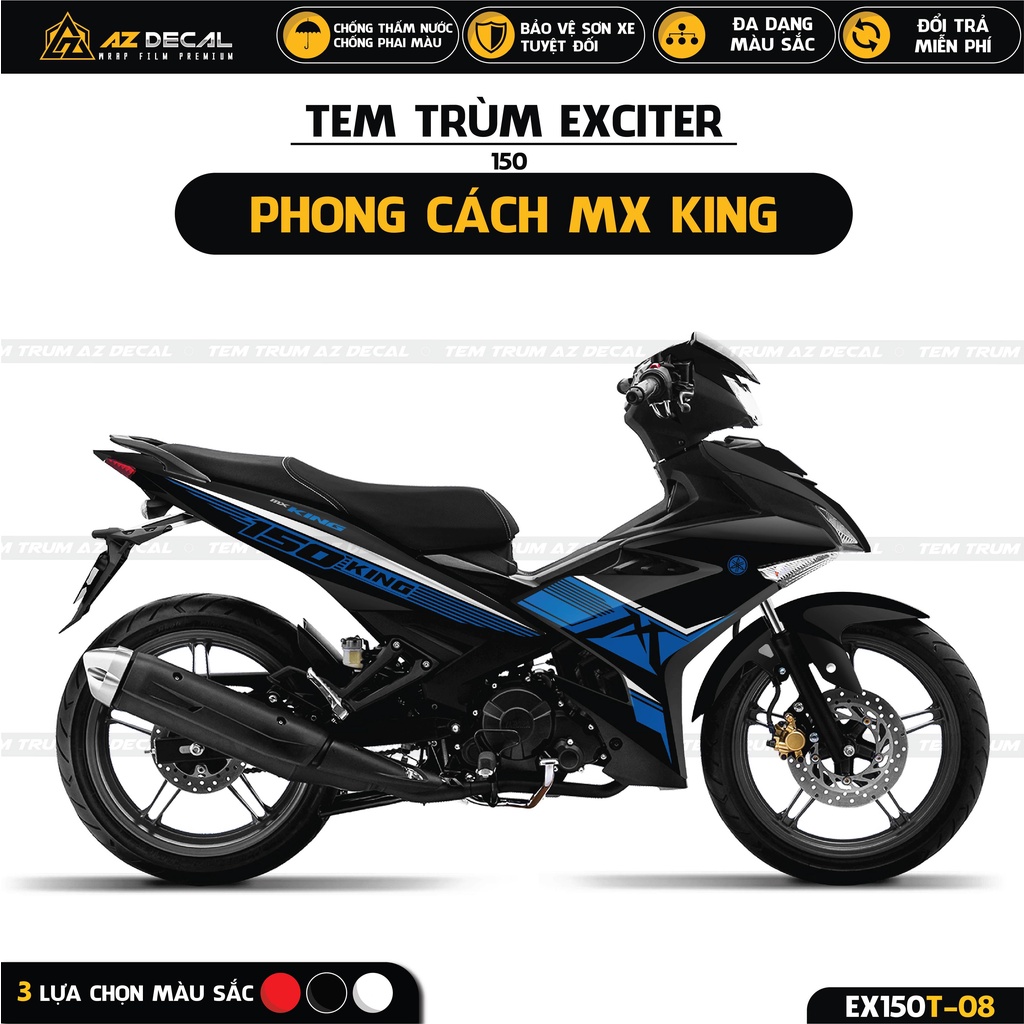 Decal Dán Trùm Xe Exciter 150 Mẫu MX King Nhiều Màu | EX150T-08 | Tem Trùm Cao Cấp Cho Ex 150
