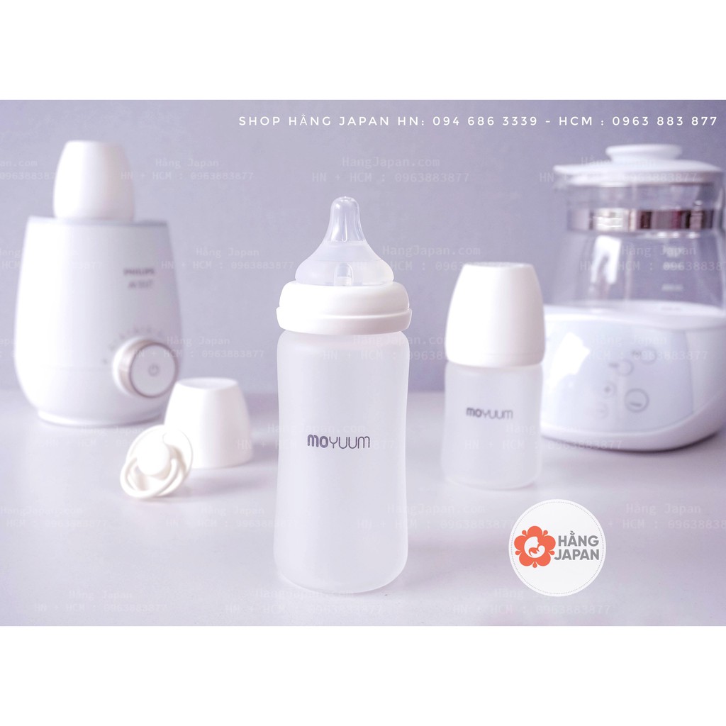 Bình sữa Moyuum thủy tinh 150ml/ 240ml chính hãng không kèm núm