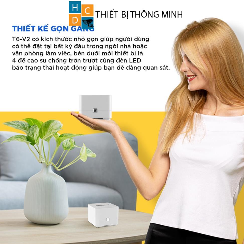 Bộ phát wifi Mesh gia đình chuẩn AC 1200Mbps TOTOLINK T6-V2 2 pack
