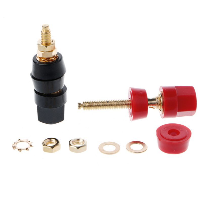 Jack cắm chuối nối thiết bị cuối khuếch đại loa âm thanh 4mm màu đen và đỏ