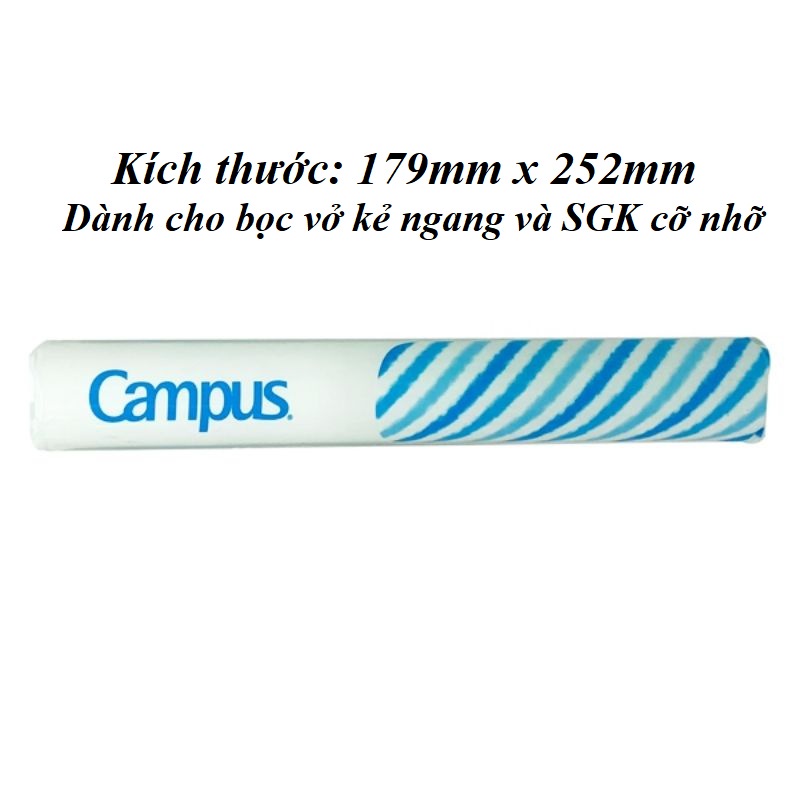 Bọc sách vở nylon khổ B5 / A4 Campus 10 bìa/ túi Kích thước 170x240mm / 179x252mm và 210x297mm