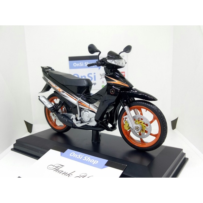 YAMAHA YAZ 125cc (Y125ZR) MÔ HÌNH XE MOTOR ( ĐEN - CAM - bánh cam ) tỉ lệ 1/12