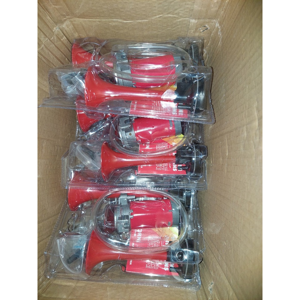 Còi sinh hơi 2 loa đỏ, còi hơi cho xe không có bình hơi điện 12v và 24v