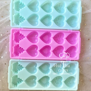 Khuôn rau câu, khay đá hình Trái Tim, Chiếc Lá làm bánh thạch rau câu 3D, 4D, phô mai