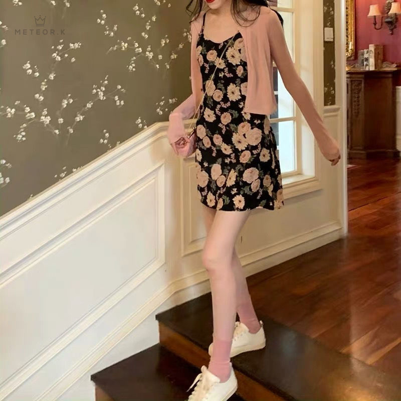 Set Áo Váy Hoa Phong Cách Hàn Quốc Thời Trang Cho Nữ