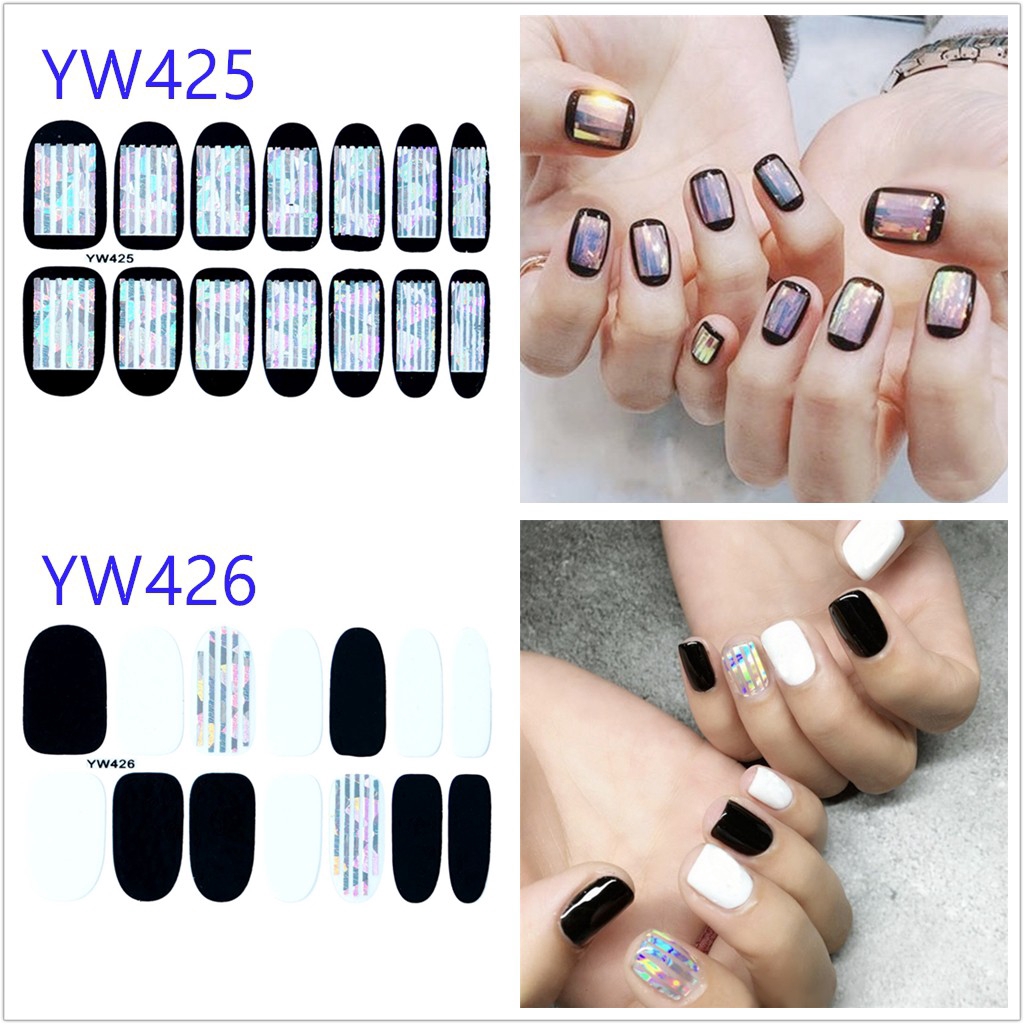 Miếng dán trang trí móng tay nghệ thuật 3D chống thấm nước YW413-428