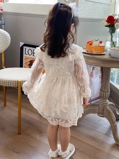 SỈ VÁY CỔ SEN PHỐI TAY REN CHO BÉ