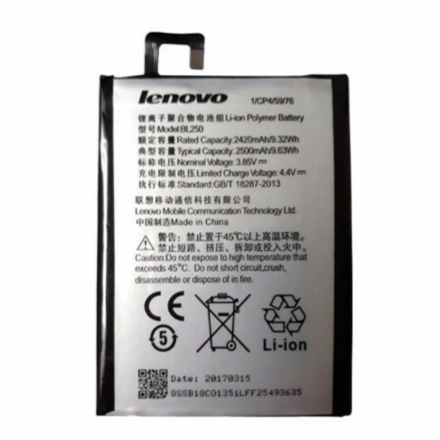 Pin Lenovo VIBE S1/S1C50/S1A40/BL250 bảo hành 6 tháng