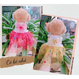 Đầm váy công chúa trái tim lấp lánh cho chó mèo