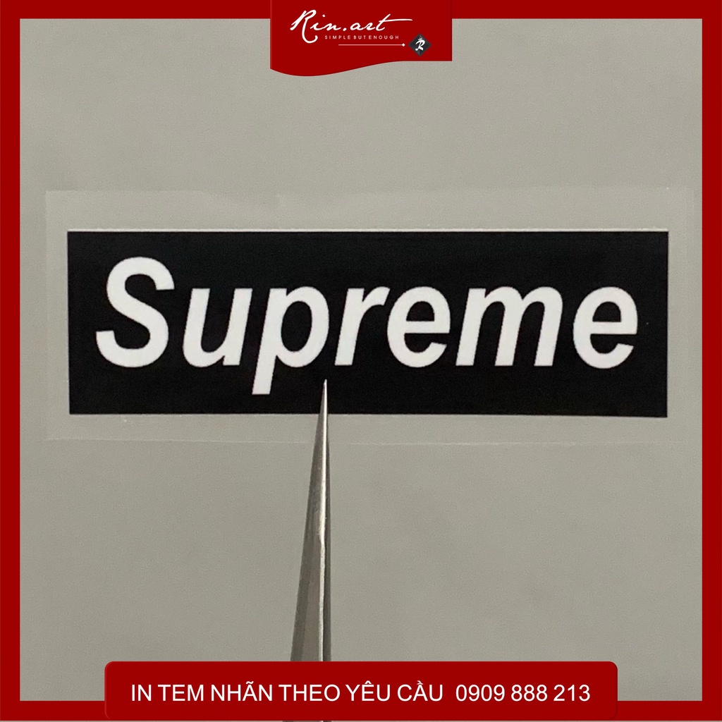 Rinart.vn | Decal ủi tổng hợp Logo Supreme siêu ngầu | Logo Sticker Patch in áo ủi trực tiếp lên vải