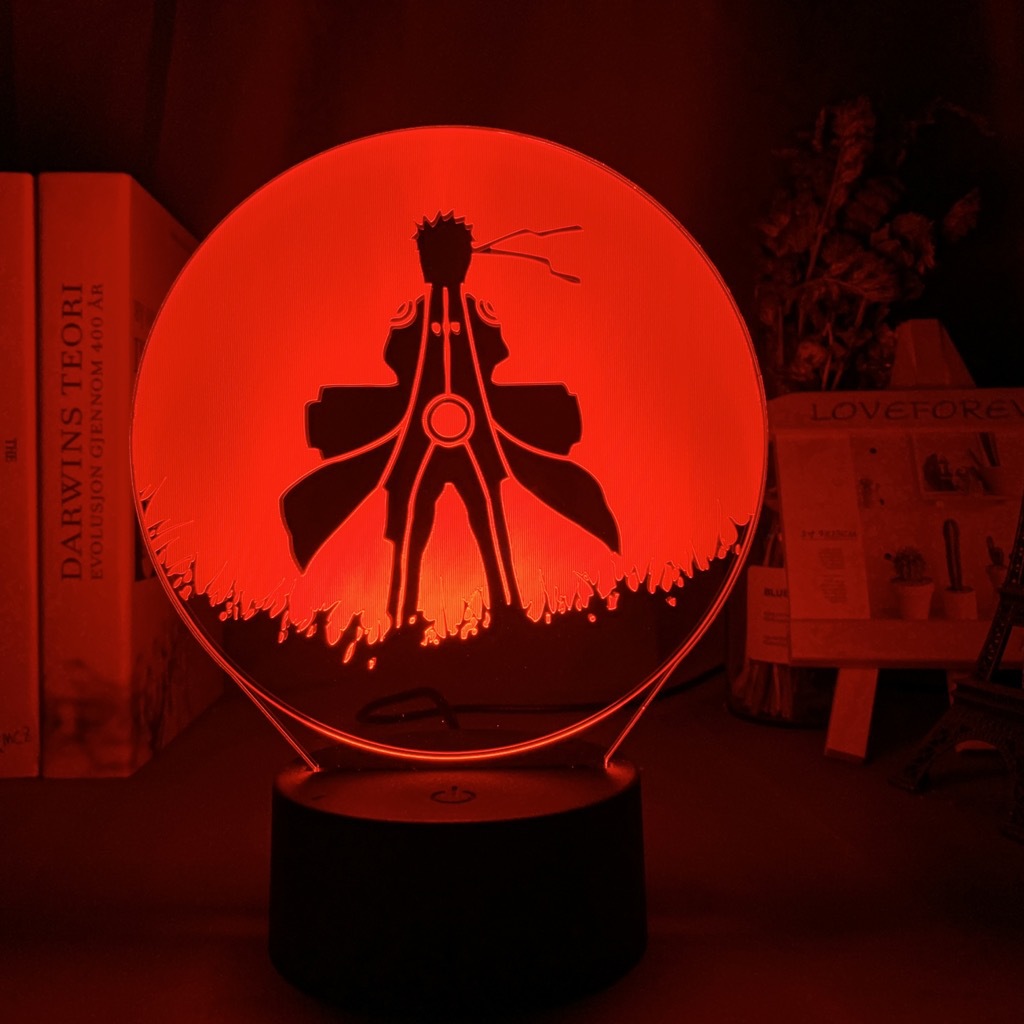 Đèn led hình nhân vật anime Naruto 3D 7 màu sắc kết nối cổng usb chất liệu acrylic trang trí văn phòng/nhà cửa
