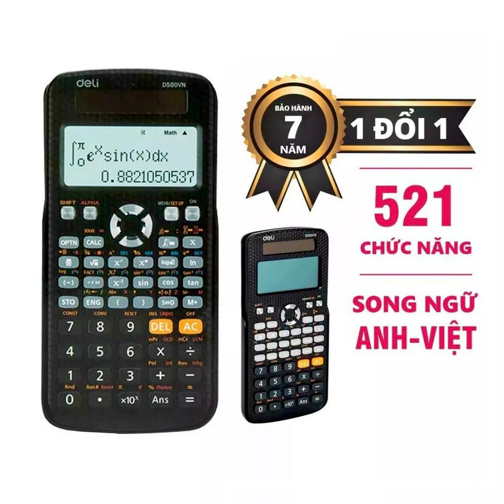 Máy Tính Deli D580VN (521 Tính Năng Như CASIO Fx-580VN X), Máy Tính Đạt Chuẩn Vào Phòng Thi