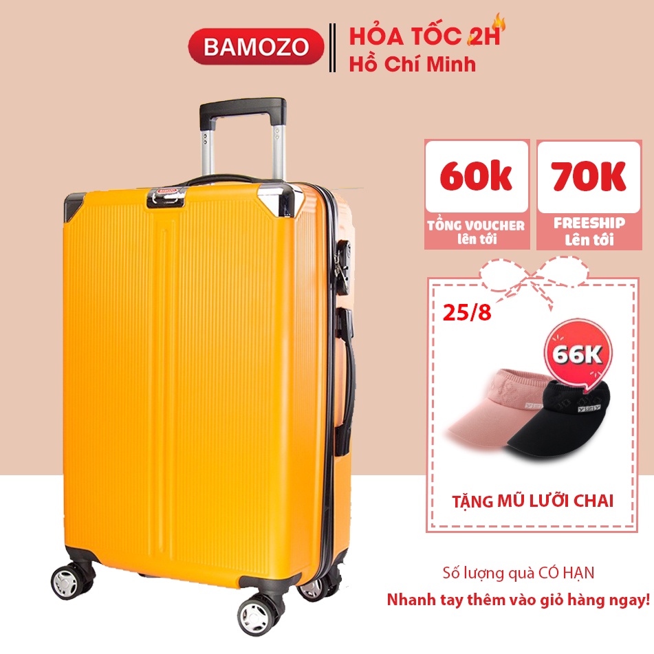 vali du lịch BAMOZO 8803, vali kéo bo góc cao cấp chịu lực tốt