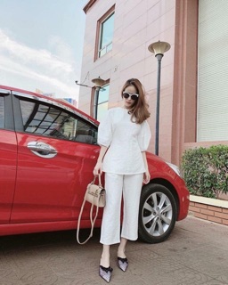Set tay phồng vải tacta
