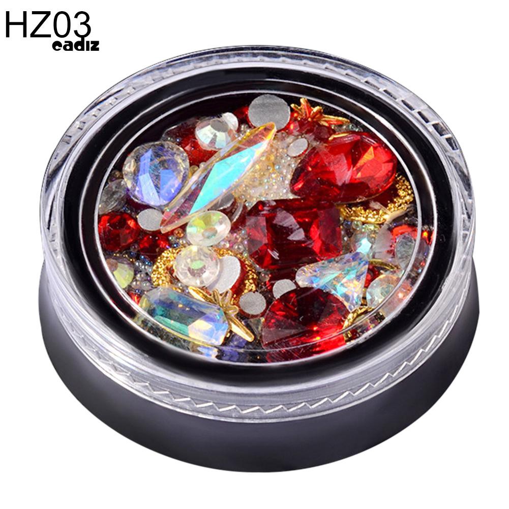 Hộp phụ kiện đá trang trí móng tay 3D tiện dụng DIY